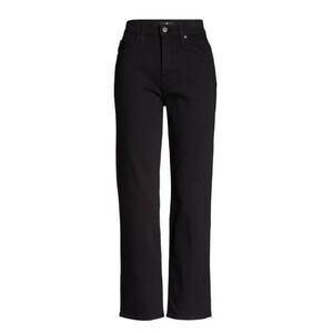 7 FOR ALL MANKIND High Waist Crop Straight Leg Jeans Women's Size 29 Black